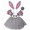 Gray, variant on Bunny Costume Rabbit Dress Up Animal Ears Headband Tail Tutu Paws 5 Piece Easter Decorations And Holiday Gifts（White）