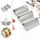 thumbnail image 1 of Taco Holder Rack 430 Stainless Steel | Versatile 1-Slot Pancake Taco Stand | Durable Easy-Clean Dishwasher Safe | Space-Saving Serving Tray | Ideal for Parties, Kitchen Organizer, Silver, 1 of 9