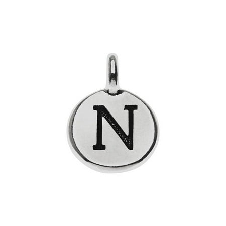 TierraCast Alphabet Charm, Uppercase Letter 'N' 16.5x11.5mm, 1 Piece, Antiqued Silver Plated