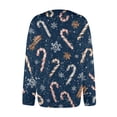 thumbnail image 6 of Christmas Cardigan Sweaters for Women Oversized Casual Funny Snowflake Candy Graphic Button Down Cable Knit Cardigan Open Front Long Sleeve Soft Trendy Fall Women's Sweaters Navy S, 6 of 6