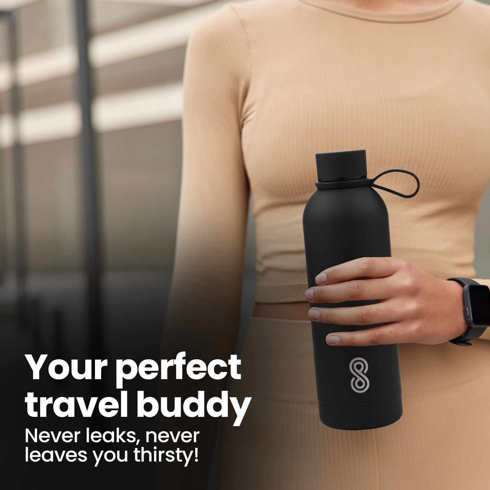 SINT 25 Oz Stainless Steel Water Bottle, Double Wall Vacuum Insulated, Leak-Proof, Durable, Travel Sports