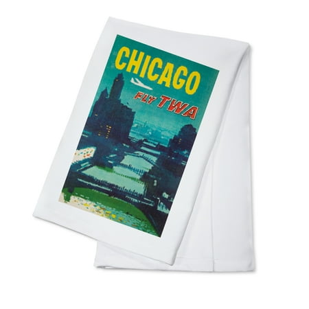 Chicago - TWA Vintage Poster USA (100% Cotton Kitchen