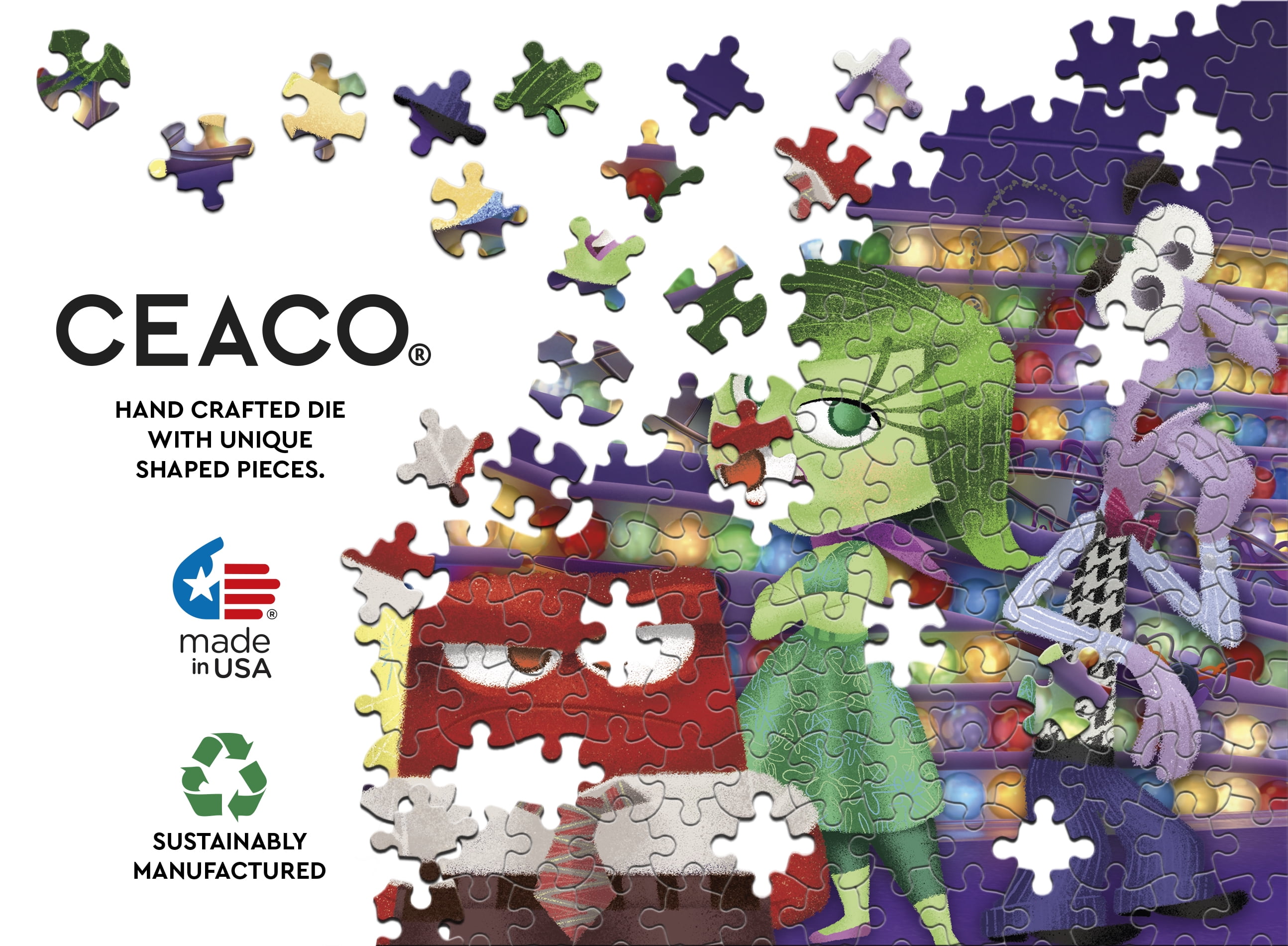 Ceaco 300 Piece Inside Out Characters Interlocking Jigsaw Puzzle