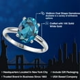 thumbnail image 2 of Gem Stone King 14K White Gold London Blue Topaz Engagement Ring for Women | 3.00 Cttw | Oval 10X8MM | Gemstone November Birthstone | Size 6, 2 of 6