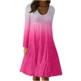 thumbnail image 1 of Vestidos Para Mujer Vestidos Casuales Moda Impresión Cómoda Vestido de Manga Larga Con Cuello Redondo Odeerbi ODB135347, 1 of 4