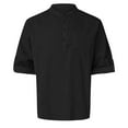 thumbnail image 4 of JTieacloth Business Casual Shirt Mens Spring Summer Loose Stand Solid Pocket Long Sleeve Pullover Shirt Black, 4 of 5