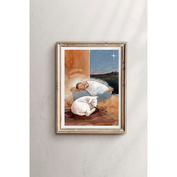 Jesus Christ Art Print: Emotional Prayer Warm Present Vintage UNFRAMED Poster Size 24x36