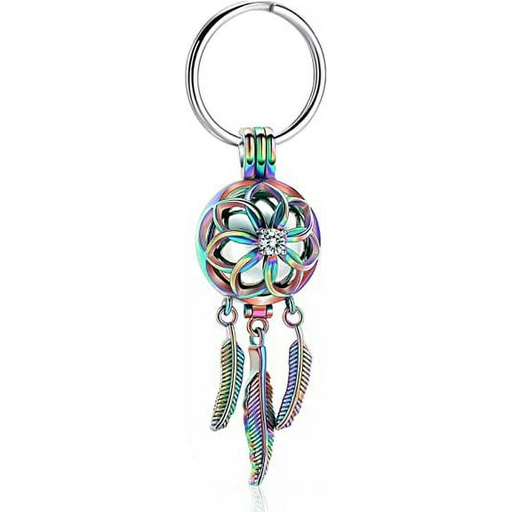 Dream Catcher Urn Keychain for Ashes Angel Wing Cremation Urn Pendant Necklace Hollow Dream Catcher Urn Keychain Keepsake Memorial Lockets