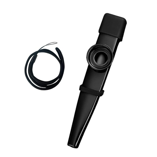 Flauta Kazoo con cordón, fácil de tocar, regalo educativo, relleno para bolsas de regalo, juguete musical para niños, adultos, principiantes y niños. negro