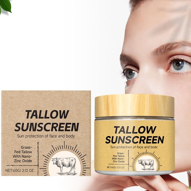 Pisexur Belleza Maquillaje Protector solar de sebo de res con óxido y cera de abejas: protección hidratante natural para pieles secas, sensibles y de todas las edades. Fórmpara mujeres y hombres