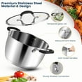 thumbnail image 4 of 6 Quart Stainless Steel Stock Pot with Lid, Deep Fryer Basket for Kitchen Cooking, Induction Ready, 4 of 6