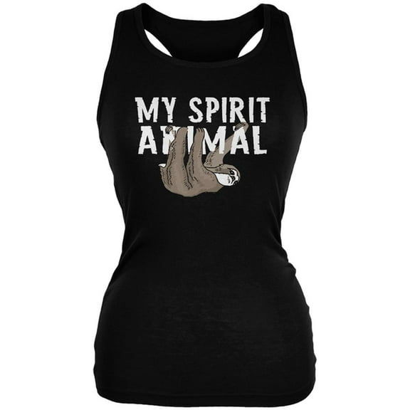 Sloth is My Spirit Animal Juniors Soft Tank Top Black MD