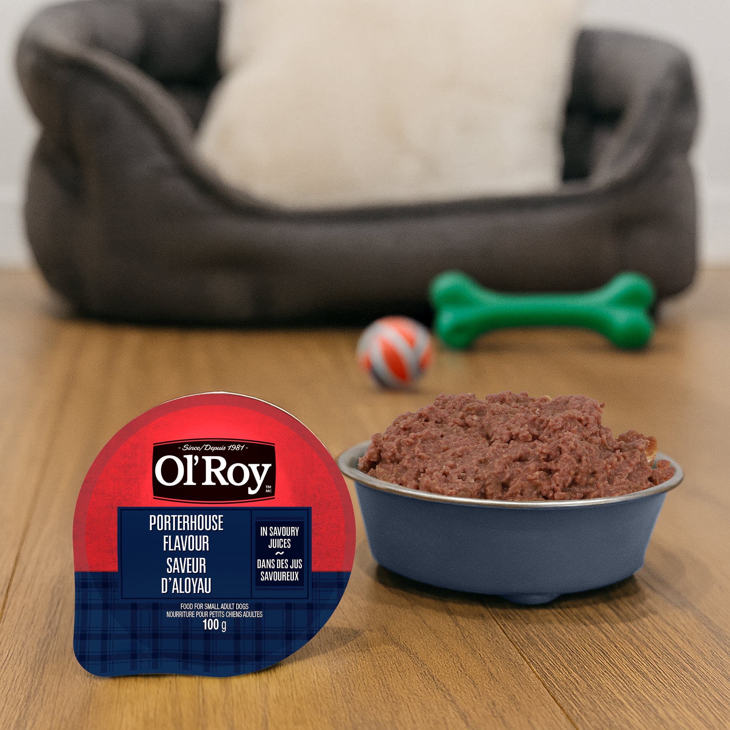 Assortiment de nourriture pour petits chiens adultes Saveur de poulet grillé et Saveur d’aloyau Ol’ Roy