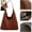 Brown, variant on Slouchy Hobo Bag, 2026 New Suede Tote bag for Women, Vegan Leather Crescent Handbag Purse for Casual Travel