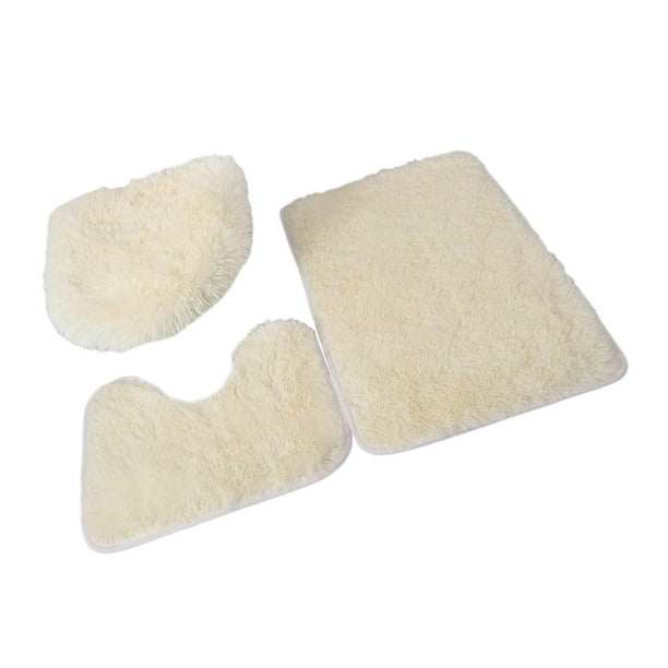 Juego de 3 Alfombras de Baño Perfecl Suave Lavable Antideslizante Amarillo