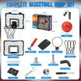 thumbnail image 4 of Pgyong Foldable Scoring No Punching Wall Mounted Basketball Frame Over The Door Basketball Hoop with LED Lighting, 4 of 8