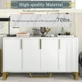thumbnail image 6 of PORKISS White Sideboard, Wooden Sideboard Buffet Cabinet with Doors and Shelves, Modern Storage Cabinet with Metal Handles and Legs for Kitchen, Dining Room, White, 6 of 10