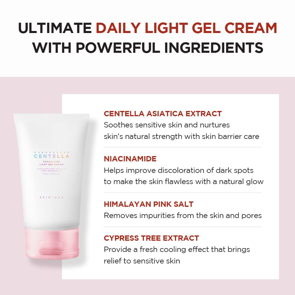 SKIN1004 Madagascar Centella Pore Care Set – Deep Cleansing Foam (125ml) & Poremizing Light Gel Cream (75ml) | Korean Skincare Duo for Smooth, Refreshed-Looking Skin