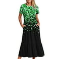 thumbnail image 2 of Mefallenssiah Mode Femmes Col Rond Manches Courtes Robe Imprimée, 2 of 5