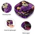 thumbnail image 3 of Grapes Sanitary Napkin Bag Period Purse Small Travel Bag for Men Women Travel Makeup Pouch, 4.7x6.6x6.6 in, Plush Fabric Oxford Cloth Sponge Storage Case for Menstrual Hygiene Products, 3 of 6