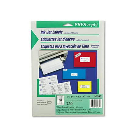 Avery 30585 Pres A Ply 20 Up Address Inkjet Labels 1 X 4 White
