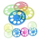 thumbnail image 1 of 10pcs Circle Protractor Template Drawing Tool for Circles Pink MultiFunction Plastic Ruler Random Color, 1 of 5