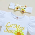 thumbnail image 4 of Morttic Newborn Baby Girls Clothes Ruffles Summer Romper Floral Sunflower Bottoms Shorts 3pcs Outfits(Sunflower,3-6m), 4 of 7