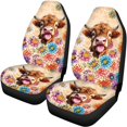thumbnail image 6 of Qpednta Highland Cow Flower Car Seat Covers 4 Pcs, Front Seat Protector Carseat Rear Split Bench Cover Universal , Automobile Interior Decorate Accessories Fit for Car SUV Trucks, 6 of 7