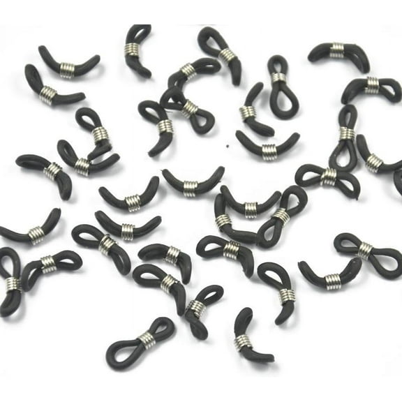 25Pcs Eyeglass String Ends Holders, Sunglasses Chain Strap Ends, Eyewear Rubber Loop Coil Ends Beaded
