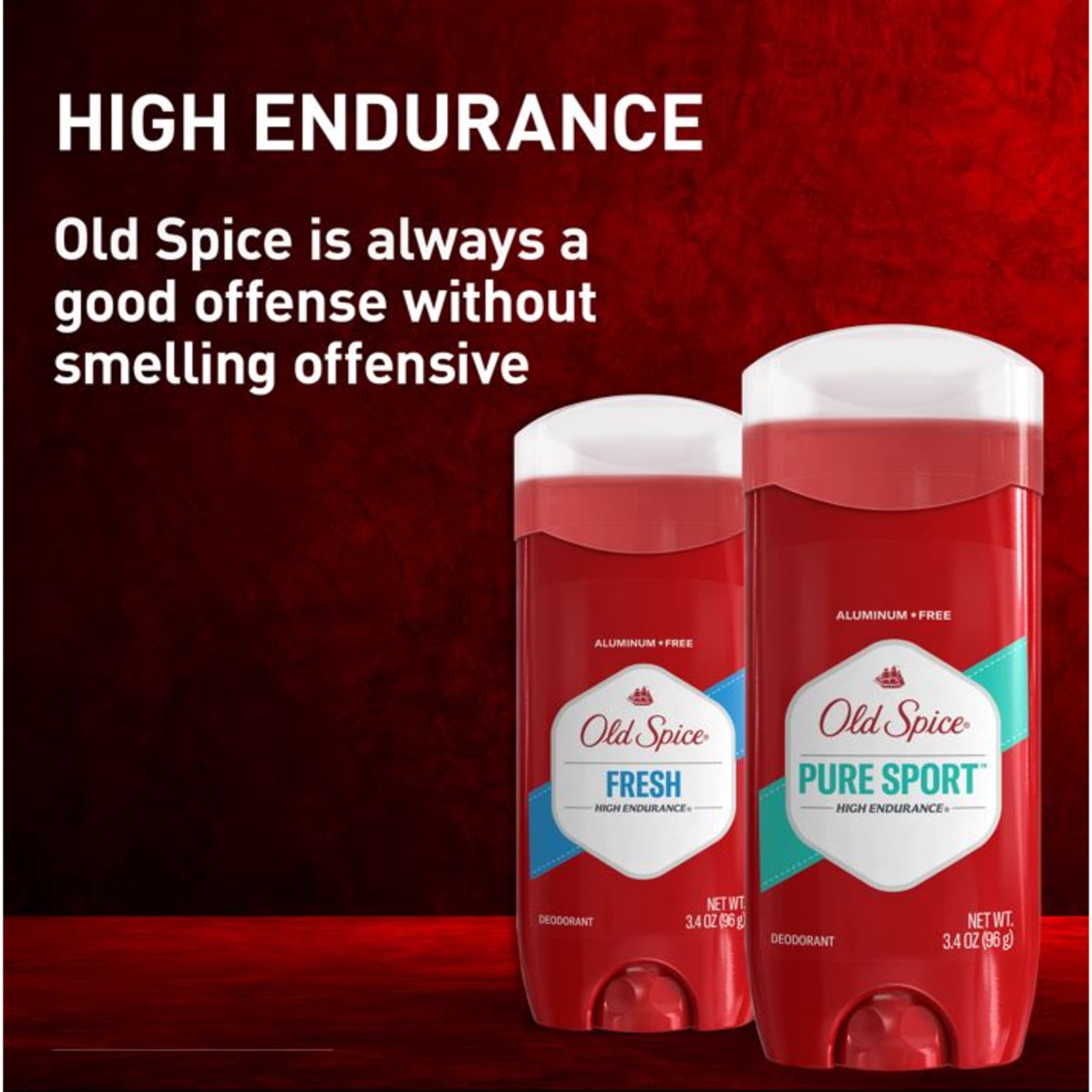 (2 pack) Old Spice Deodorant for Men, Aluminum Free, Pure Sport, 24/7 Odor Protection, 3.4 oz, 2-Pack