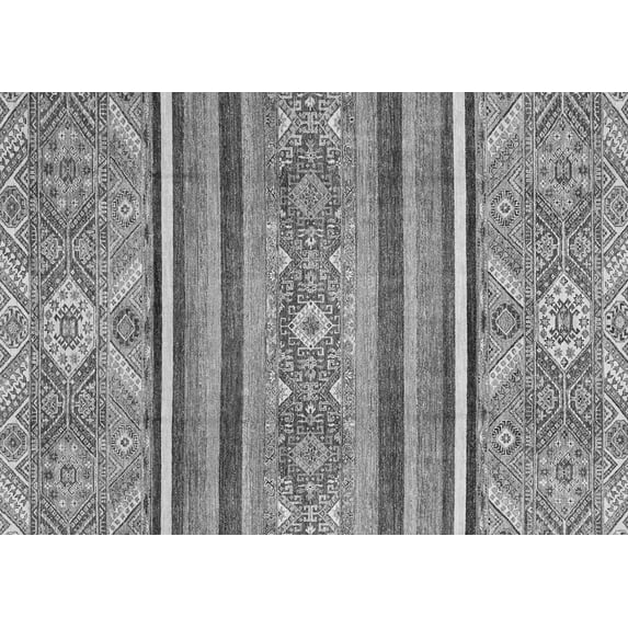 Ahgly Company Indoor Rectangle Oriental Gray Modern Area Rugs, 4' x 6'