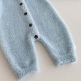 thumbnail image 6 of Coerni New born Baby Boy Girl Fleece Romper Button Solid Romper Toddler Long Sleeve Knit Cotton Footless Outfits Clothes, 6 of 6