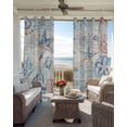 thumbnail image 2 of Summer Ocean Starfish Blackout Curtains for Bedroom Living Room, Coral Shell 72 In Long Thermal Insulated Room Darkening Drapes Grommet Window Treatments, 52 x 72 In, 2 of 9