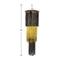thumbnail image 2 of Beistle 3-Tier Shimmering 1-Ply Foil Fringe Chandelier, 4 Ft, Black/Gold, 2 of 3