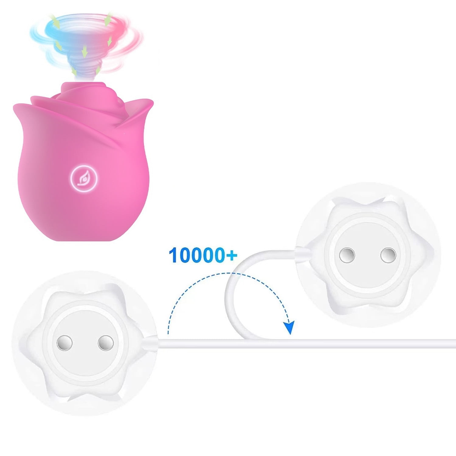 VANTIYAUS Magnetic Fast Charging Cable, 12mm Charging Dock, 2A USB Rose Toy  Charger