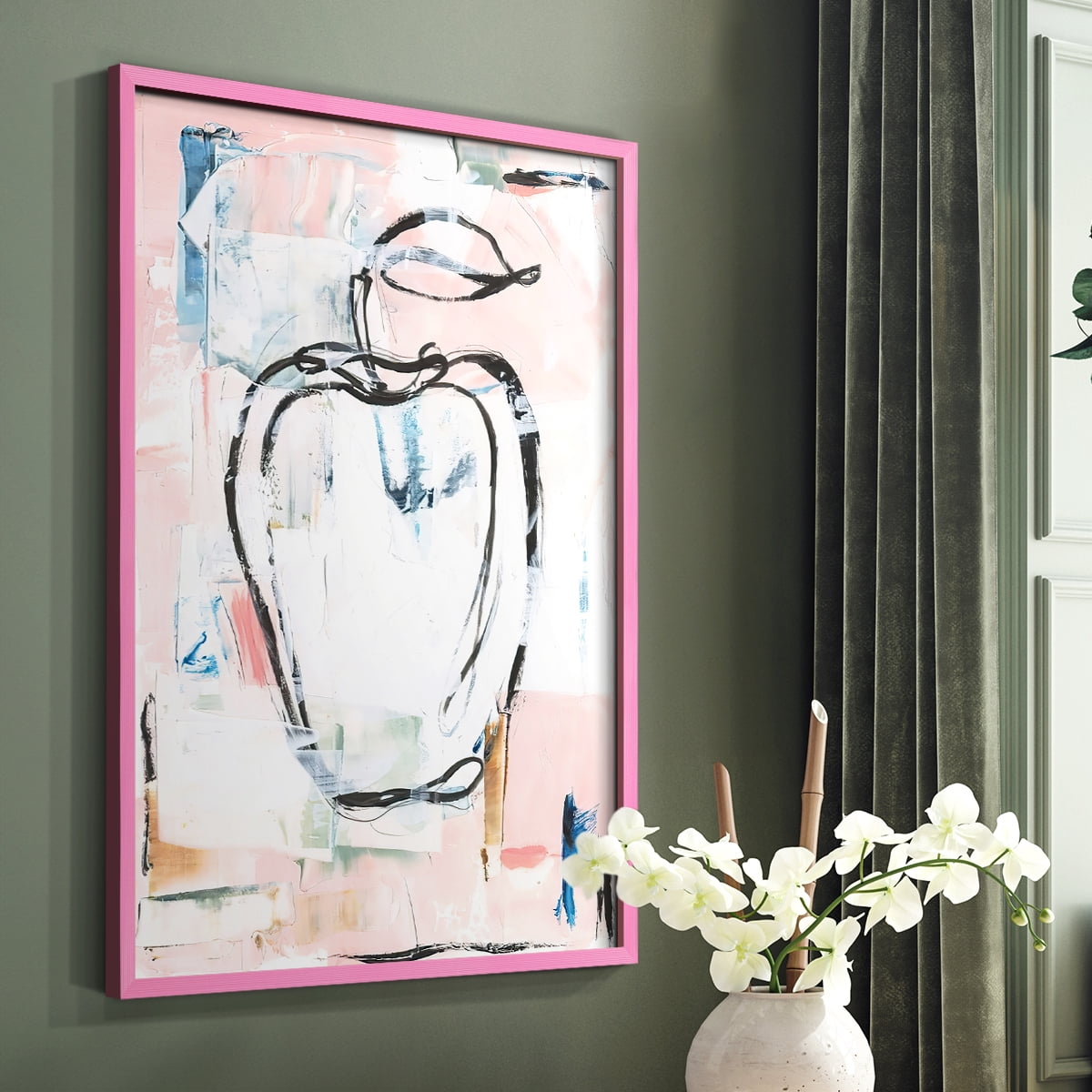 Candied Fruit I Framed Print in Pink Solid Wood Framed Print No Nail Hanging