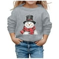 thumbnail image 1 of PMVFHDE Liquidation Chandails Molletonnés à Col Rond Fille Graphique Chandails d'Automne et d'Hiver de Noël pour Filles Imprimé Col Rond Manches Longues Décontracté Chandail Sans Capuche Vêtements pour Filles, Gris, 9-10 Ans, 1 of 4