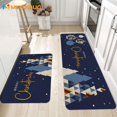thumbnail image 2 of Merry Christmas Kitchen Mats Set of 2, Anti Fatigue Waterproof Stain Resistant Floor Rug Blue Christmas Decorative Non Slip Cushioned Floor Mat - 17x29 and 17x47 Inch, 2 of 6