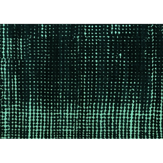 Ahgly Company Machine Washable Indoor Rectangle Abstract Turquoise Blue Modern Area Rugs, 3' x 5'