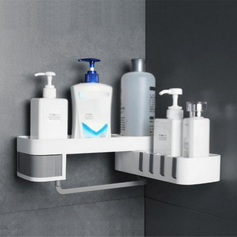 Transparent Adhesive Bathroom Wall Shelf, Wall-mounted Storage
