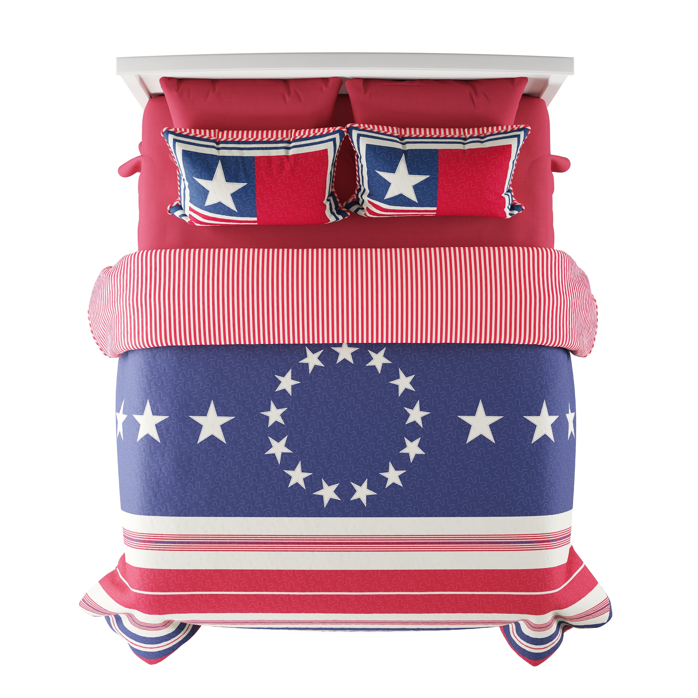 Somerset Home 3-piece Patriotic Americana Flag Print Quilt Set (King)