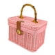 thumbnail image 5 of Cesta de almacenamiento tejida a mano con tapa organizadora con asa, diseño retro Rosa 235x16x16cm, 5 of 9