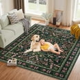 thumbnail image 3 of Washable Area Rug, Boho Floral Soft Rugs for Living Room, Non Slip Low Pile Carpet for Bedroom, Dining Room, Nursery, Hallway, 3 of 8