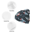 thumbnail image 3 of Yiaed Shark Wearing Swim Ring Print Winter Beanie for Men Women, Fleece Lined Beanie Soft Warm Knit Hat Ski Stocking Cuffed Ca, 3 of 6