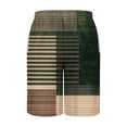 thumbnail image 4 of ZCFZJW Bermuda Shorts for Men Vintage Color Block Print Summer Drawstring Elastic Waist Beach Board Shorts Quick Dry Swim Trunks with Pockets Green S, 4 of 5