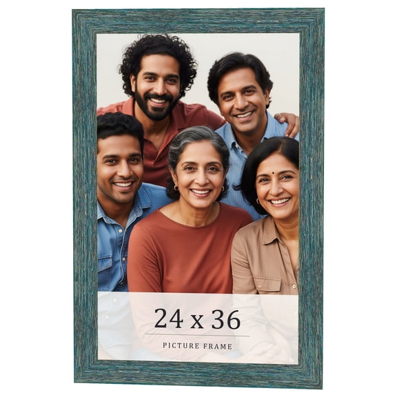 24x36 Frame Blue Rustic Barnwood Solid Wood Picture Frame Width 1.25 Inches | Interior Depth 0.5