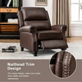 thumbnail image 6 of Bonzy Home Pushback Recliner Chair Leather Armchair Push Back Recliner with Nail Head Single Sofa Accent Chair for Living Room, Chestnut, 6 of 10