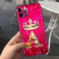 thumbnail image 1 of Funda de teléfono con letras de diamantes rosas para Apple iPhone 11, 7, 12, 13 Pro, XR, X, XS Max, 6, 6S, 8, 14 Plus, Funda suave a prueba de golpes, 14mini Fivean unisex, 1 of 2