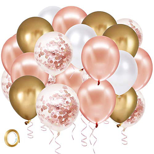 Rose Gold Foil Balloon Set Helium Confetti Birthday Wedding Party Love Decor ^-^ 