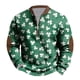thumbnail image 1 of Penkiiy Día de San Patricio Shamrock Patch Chest Print 1/4 Zip Sweatshirt M Multicolor, 1 of 3